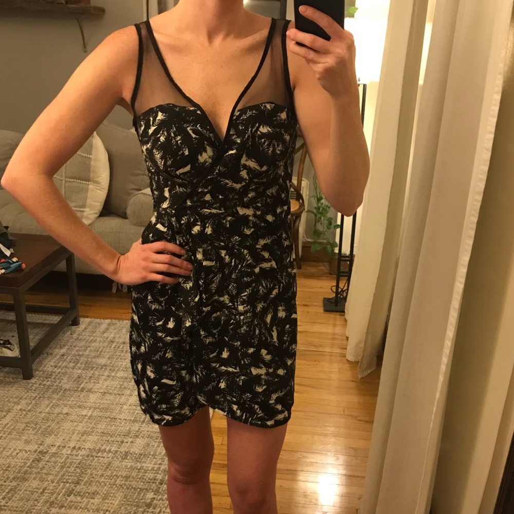 Bar III Black and white mini dress